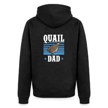 Quail Bird - Unisex Premium Organic Zip Hoodie - black - Back - Nico (187cm)