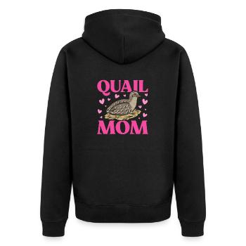 Quail Bird - Unisex Premium Organic Zip Hoodie - black - Back - Nico (187cm)