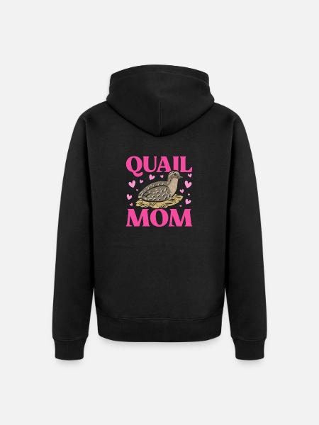 Quail Bird - Unisex Premium Organic Zip Hoodie - black