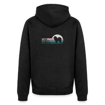 Best Chow Chow Dad Ever Retro Chow Chow Dog - Unisex Premium Organic Zip Hoodie - black - Back - Nico (187cm)