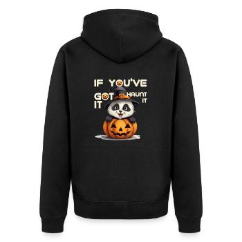 Halloween - Unisex Premium Organic Zip Hoodie - black - Back - Nico (187cm)