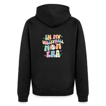 In My Volleyball Mom Era Cute Volleyball Mama - Unisex Premium Organic Zip Hoodie - black - Back - Nico (187cm)