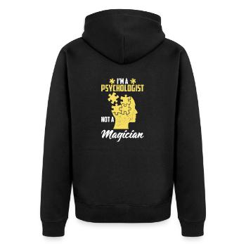 Je suis un psychologue, pas un magicien, la science - Veste à capuche bio Premium Unisexe - noir - Dos - Nico (187cm)
