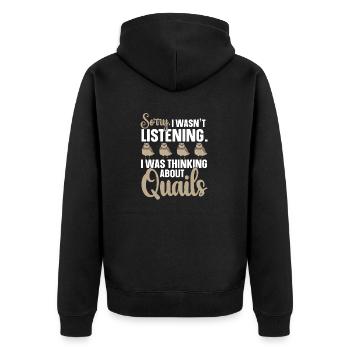 Quail Bird - Unisex Premium Organic Zip Hoodie - black - Back - Nico (187cm)