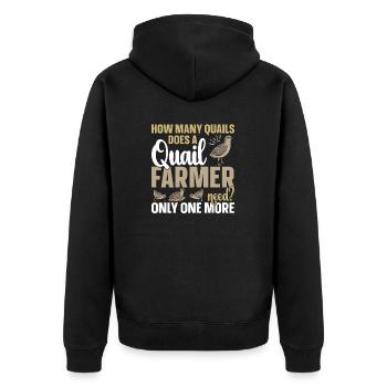 Quail Bird - Unisex Premium Organic Zip Hoodie - black - Back - Nico (187cm)