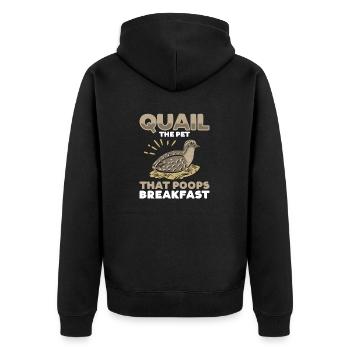 Quail Bird - Unisex Premium Organic Zip Hoodie - black - Back - Nico (187cm)