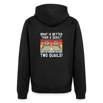 Quail Bird - Unisex Premium Organic Zip Hoodie - black - Back - Nico (187cm)