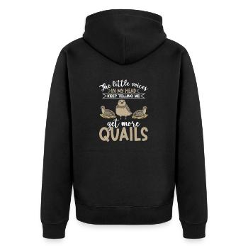 Quail Bird - Unisex Premium Organic Zip Hoodie - black - Back - Nico (187cm)