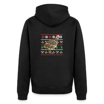Quail Bird - Unisex Premium Organic Zip Hoodie - black - Back - Nico (187cm)