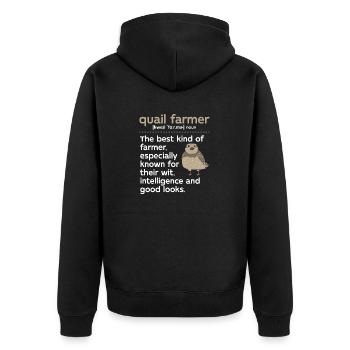 Quail Bird - Unisex Premium Organic Zip Hoodie - black - Back - Nico (187cm)