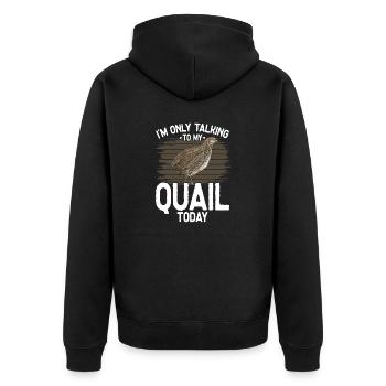 Quail Bird - Unisex Premium Organic Zip Hoodie - black - Back - Nico (187cm)