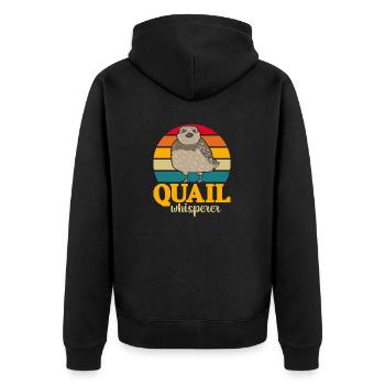 Quail Bird - Unisex Premium Organic Zip Hoodie - black - Back - Nico (187cm)