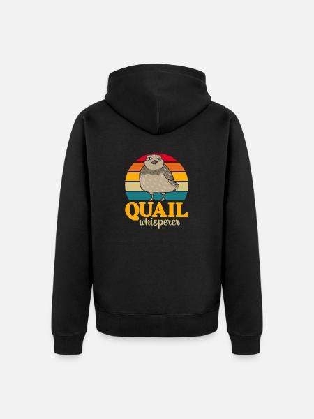 Quail Bird - Unisex Premium Organic Zip Hoodie - black