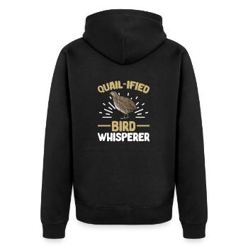 Quail Bird - Unisex Premium Organic Zip Hoodie - black - Back - Nico (187cm)