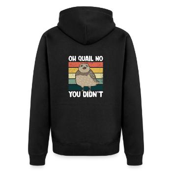 Quail Bird - Unisex Premium Organic Zip Hoodie - black - Back - Nico (187cm)