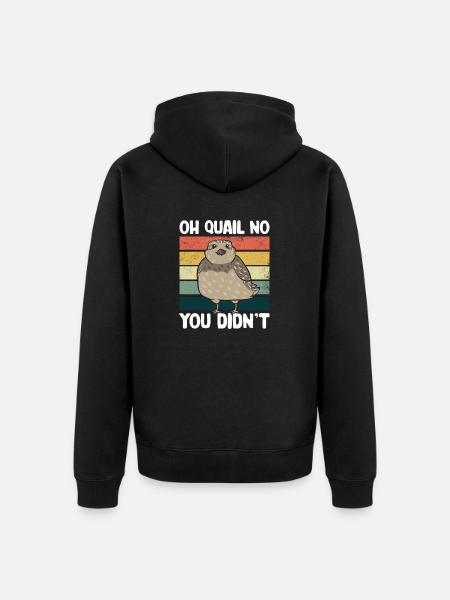 Quail Bird - Unisex Premium Organic Zip Hoodie - black