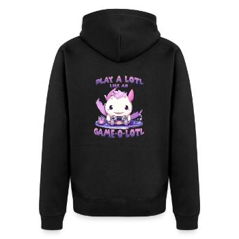 Axolotl T mignon pour les joueurs | Kawaii Stuff - Veste à capuche bio Premium Unisexe - noir - Dos - Nico (187cm)