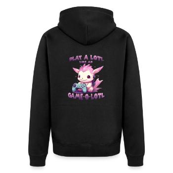 Gamer Axolotl mignon anime Axolotl T pour gaming - Veste à capuche bio Premium Unisexe - noir - Dos - Nico (187cm)