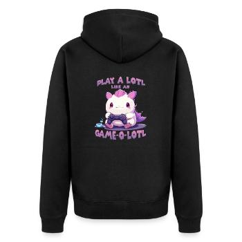 Gamer Axolotl mignon anime Axolotl T pour gaming - Veste à capuche bio Premium Unisexe - noir - Dos - Nico (187cm)