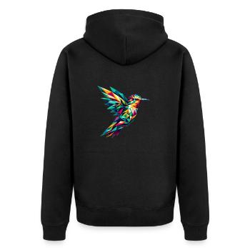 Colibri dans la représentation polygonale - Veste à capuche bio Premium Unisexe - noir - Dos - Nico (187cm)