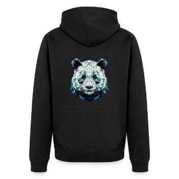 Panda dans la représentation polygonale - Veste à capuche bio Premium Unisexe - noir - Dos - Nico (187cm)