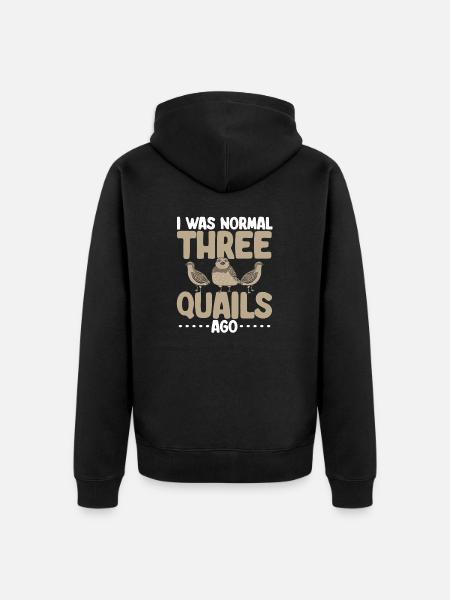 Quail Bird - Unisex Premium Organic Zip Hoodie - black