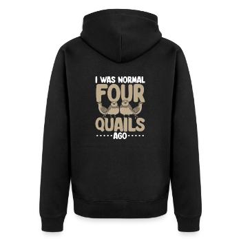 Quail Bird - Unisex Premium Organic Zip Hoodie - black - Back - Nico (187cm)