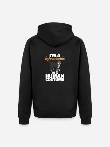 Bernedoodle Dog - Unisex Premium Organic Zip Hoodie - black
