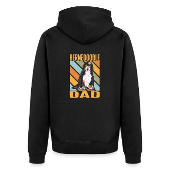 Bernedoodle Dog - Unisex Premium Organic Zip Hoodie - black - Back - Nico (187cm)