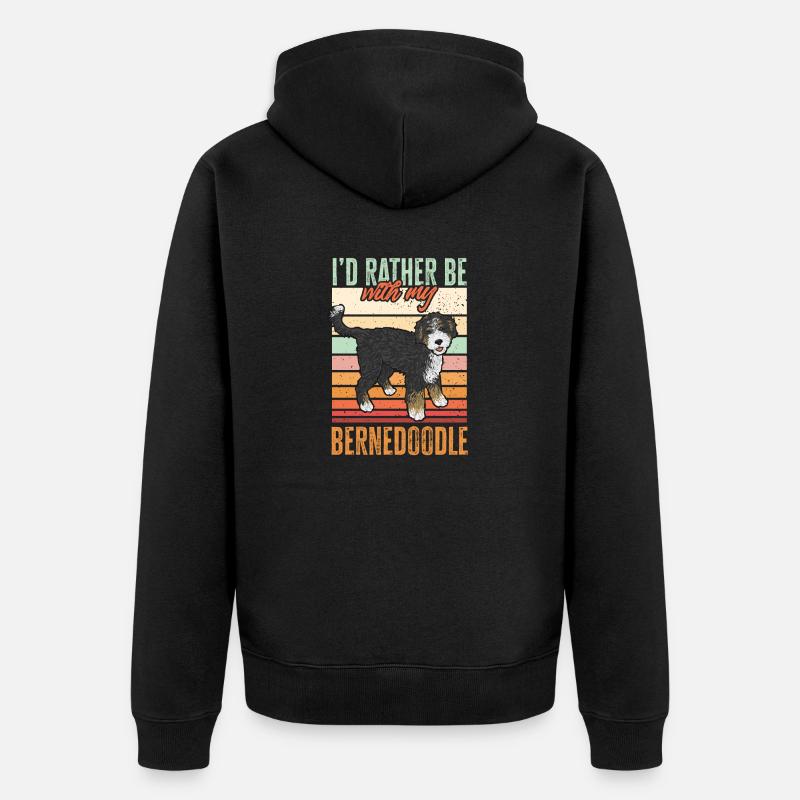 Bernedoodle Hund - Unisex Premium Bio Zip Hoodie - Schwarz
