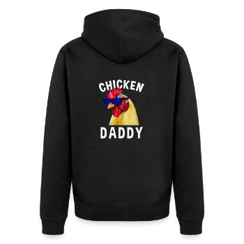 Chicken Daddy Chicken Holder Chickens - Unisex Premium Organic Zip Hoodie - black - Back - Nico (187cm)