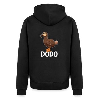 Vogelliebhaber Flugfähiger Vogel Dodo - Unisex Premium Bio Zip Hoodie - Schwarz - Hinten - Nico (187cm)