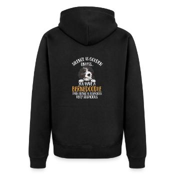 Bernedoodle Dog - Unisex Premium Organic Zip Hoodie - black - Back - Nico (187cm)