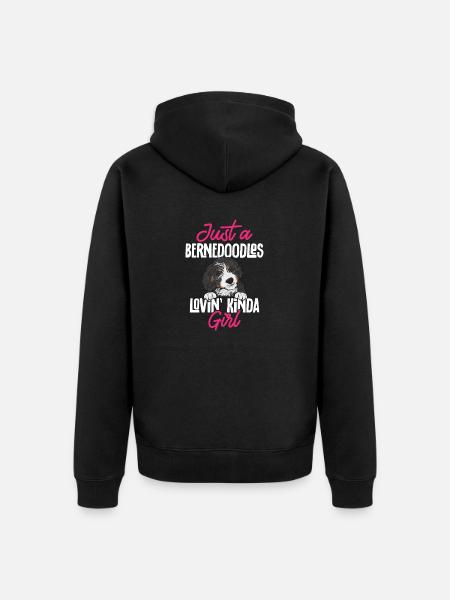 Bernedoodle Dog - Unisex Premium Organic Zip Hoodie - black