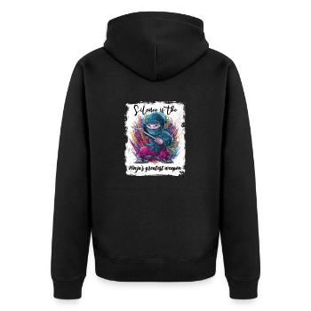 Le silence est la plus grande arme du ninja - Veste à capuche bio Premium Unisexe - noir - Dos - Nico (187cm)