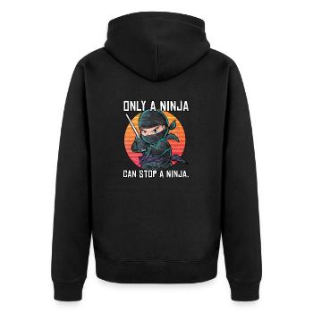 Only a Ninja can stop a Ninja - Unisex Premium Organic Zip Hoodie - black - Back - Nico (187cm)