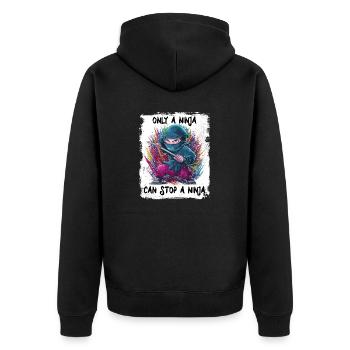Only a Ninja can stop a Ninja - Unisex Premium Organic Zip Hoodie - black - Back - Nico (187cm)