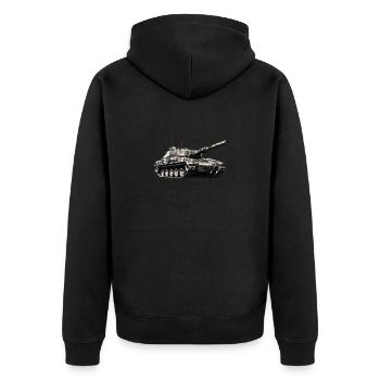 Panzer howitzer Panzer T Soldaten 1942 main - Unisex Premium Organic Zip Hoodie - black - Back - Nico (187cm)