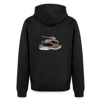 German Tanks | German Tiger Tanks | Tanks - Unisex Premium Organic Zip Hoodie - black - Back - Nico (187cm)