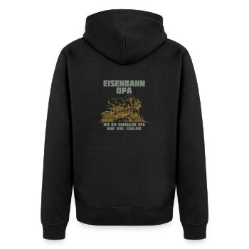 Iron Bah Grandpa Normal Cooler Locomotive - Veste à capuche bio Premium Unisexe - noir - Dos - Nico (187cm)