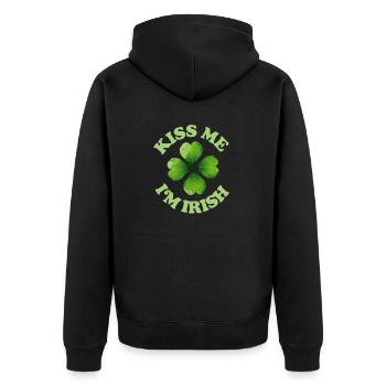 Embrasse-moi je suis irlandais St Patricks - Veste à capuche bio Premium Unisexe - noir - Dos - Nico (187cm)