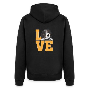 Chien Bernedoodle - Veste à capuche bio Premium Unisexe - noir - Dos - Nico (187cm)
