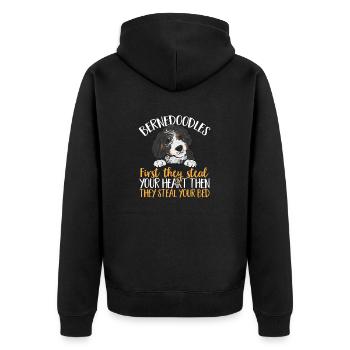 Chien Bernedoodle - Veste à capuche bio Premium Unisexe - noir - Dos - Nico (187cm)