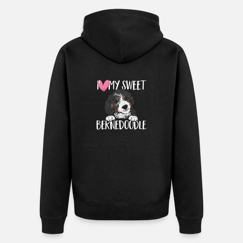 Bernedoodle Hund - Unisex Premium Bio Zip Hoodie - Schwarz