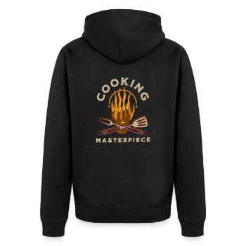 Kitchen Chef Cook Culinary Gourmet Cooking Food - Unisex Premium Organic Zip Hoodie - black - Back - Nico (187cm)