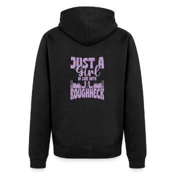 Just A Girl In Love With A Roughneck Oil Rig Oilfi - Unisex Premium Organic Zip Hoodie - black - Back - Nico (187cm)