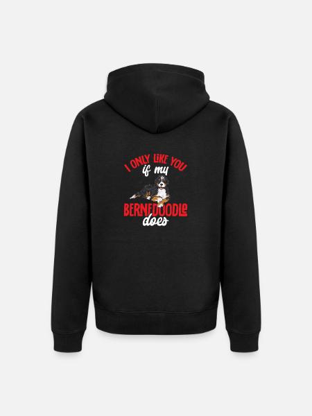 Bernedoodle Dog - Unisex Premium Organic Zip Hoodie - black