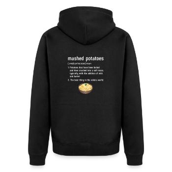 Kartoffelbrei Kartoffelpüree - Unisex Premium Bio Zip Hoodie - Schwarz - Hinten - Nico (187cm)