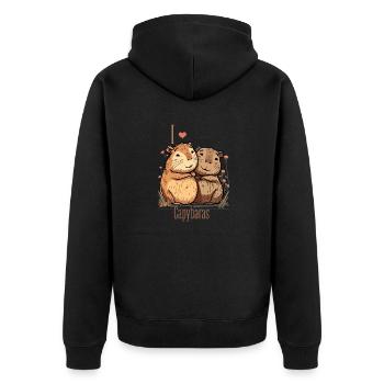 Capybara Animal amour eau brillance amour cadeau - Veste à capuche bio Premium Unisexe - noir - Dos - Nico (187cm)