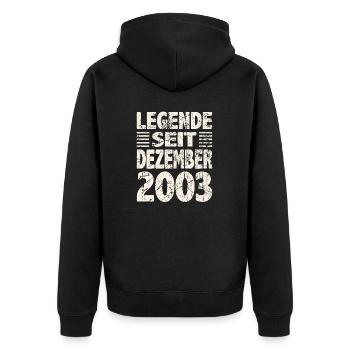 Décembre 2003 Légende depuis 20 ans homme femme - Veste à capuche bio Premium Unisexe - noir - Dos - Nico (187cm)